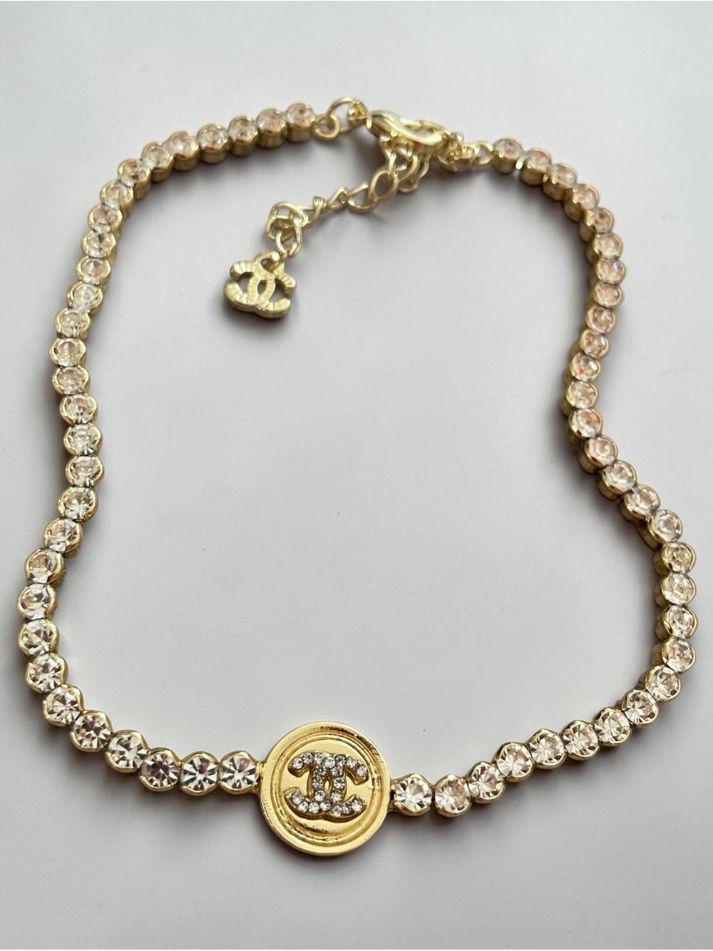 Chanel Gold and Crystal Pendant Necklace - Picture 3 of 3